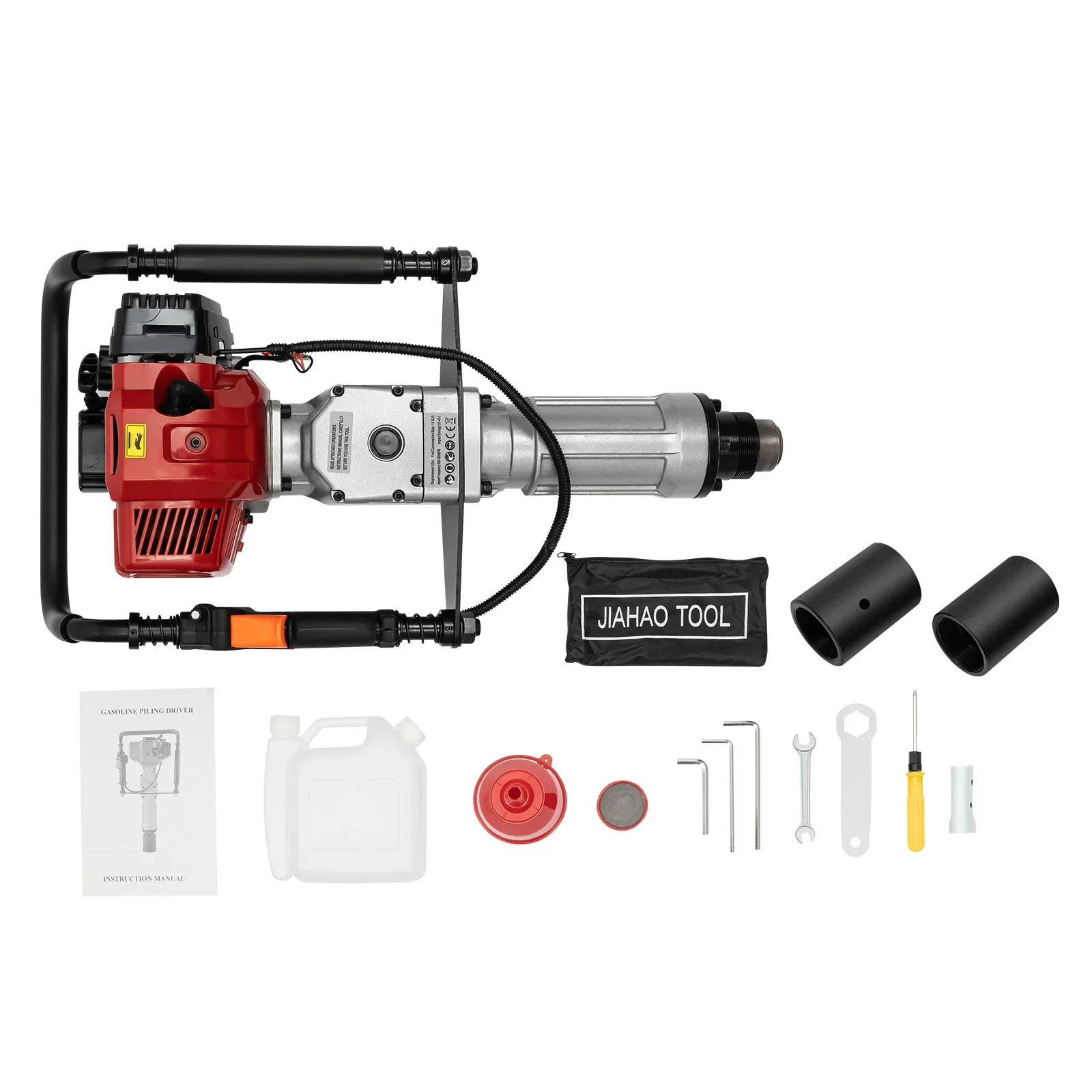 1900W 2-stroke gasoline pile driver Gardens Air Cooling 52CC, Single-cylinder 6500RPM socket ground auger 55-70mm - Image 3