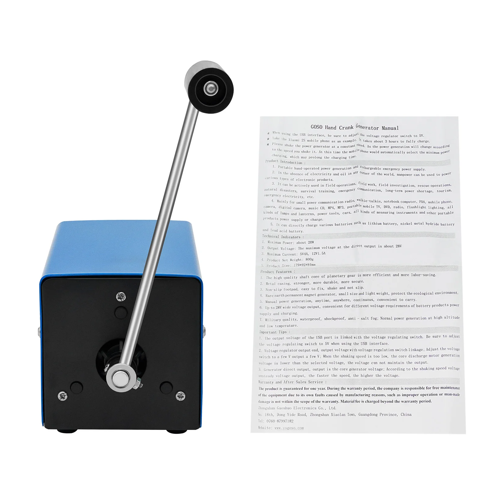 20W Hand Crank Generator, 6 Voltage Options Portable Emergency Charger for Outdoor Survival Emergency Power Bank - Image 11