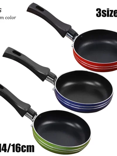 12cm/14cm/16cm Mini Frying Pan Non-Stick Steel Frypan Pot Saucepan