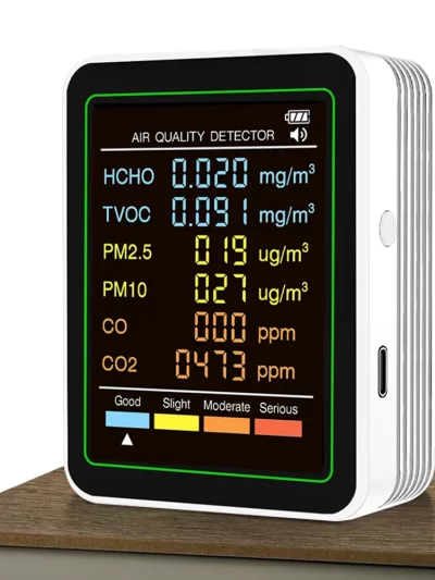 6-in-1 Air Quality Monitor Real-Time Air Quality Tester Portable Temperature Humidity Detector