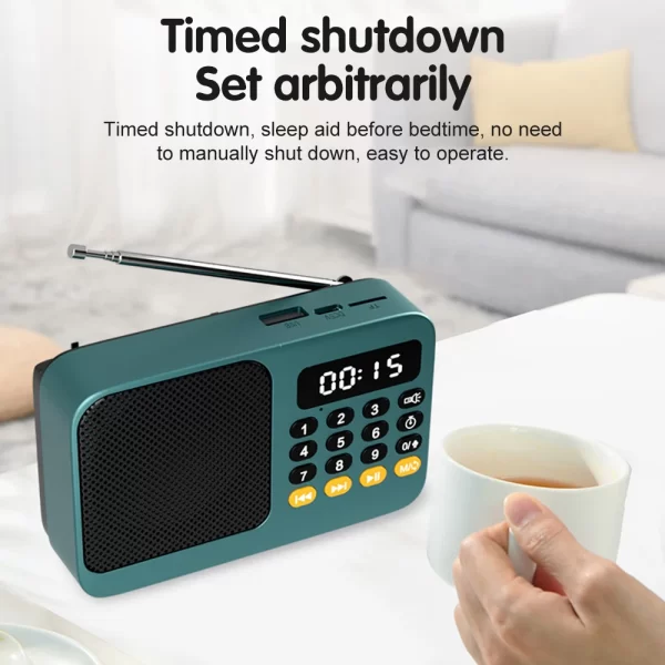 Portable Radio Music Player Handheld Rechargeable Digital FM USB TF MP3 Player Speaker - Image 16