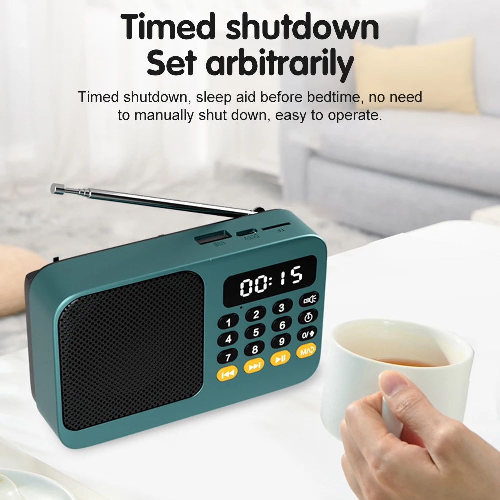 Portable Radio Music Player Handheld Rechargeable Digital FM USB TF MP3 Player Speaker - Image 16