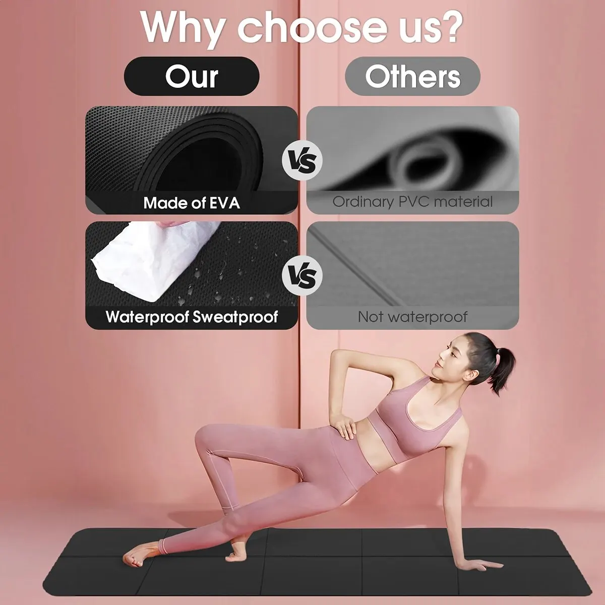 Yoga mat sports fitness EVA comfortable foam 4mm thick yoga mat sports yoga - Image 6