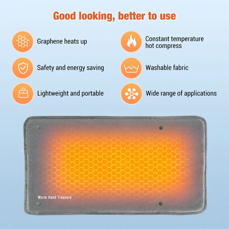 New Graphene Quick Heating Warming Pad with Adjustable Temperature and Timing USB Power Supply - Image 10