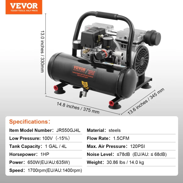 SucceBuy Air Compressor 750W/1450W/3000W Oil Free Air Compressor Quiet - Image 13