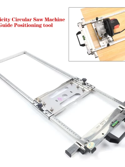 4 Inch Circular Saw Trimmer Machine Adjustable Angle and Depth Edge Guide Positioning Frame Cutting Board Tool Stainless Steel