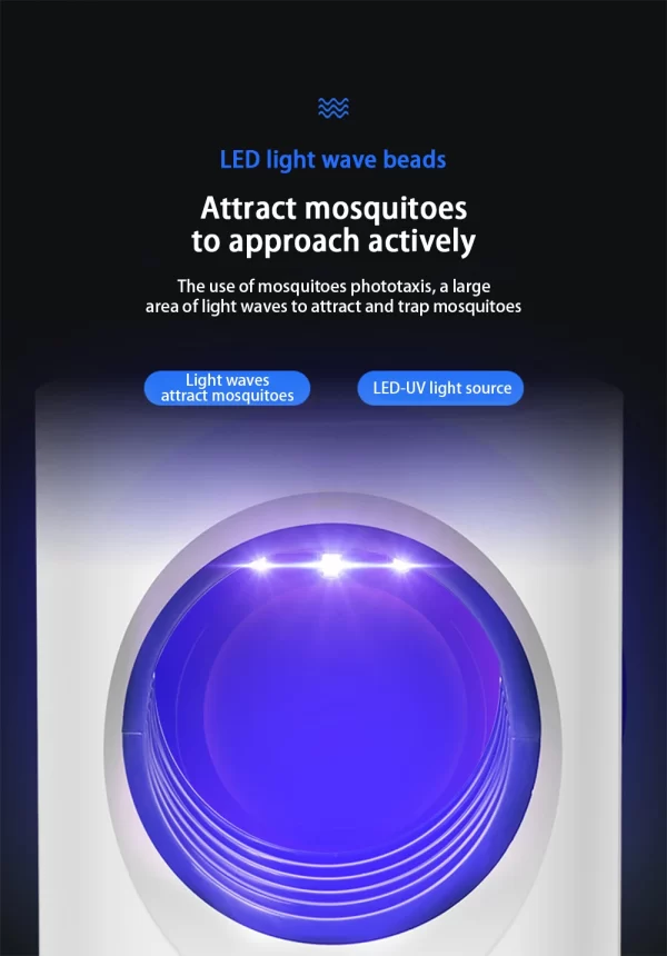 Electric Fly Bug Mosquito Insect Killer LED Light Trap with USB Power Supply and Adapter - Image 10