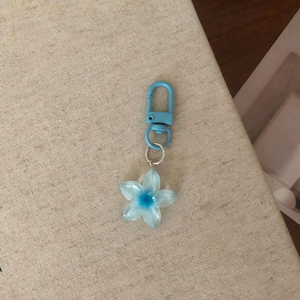 Sweet Colorful Jelly Flower Key Chain Color DIY Flower Cute Keychains Pendant - Image 17