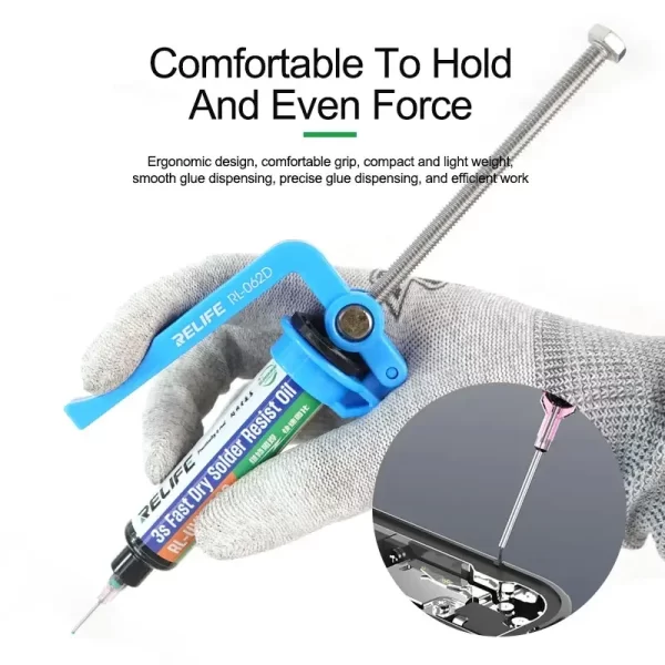 RELIFE RL-062D Labor-Saving 5-10CC New Solder Paste Booster UV Solder Mask Ink Welding Oil Pusher for Motherboard Repair Tools - Image 3