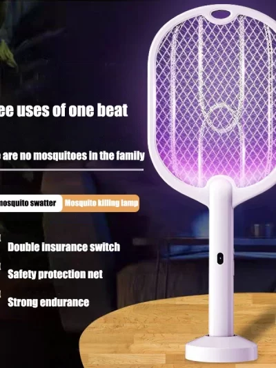 Upgraded 3000V Mosquito Swatter with TYPE-C Charging, 3 in 1 Electric Mosquito Swatter