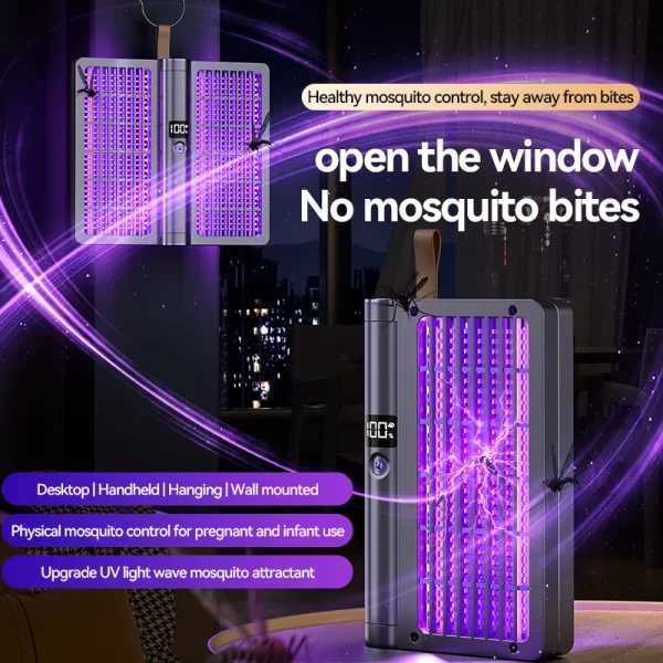 Electric Shock Mosquito Swatter Foldable Zapper Anti Mosquito Lamp Repellent Killer Rechargeable - Image 3