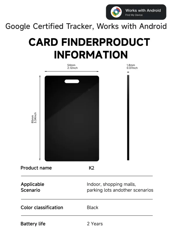 Wallet Tracker Card Wireless Charging Tracking Location Gps Locator Smart Tag For Android - Image 23