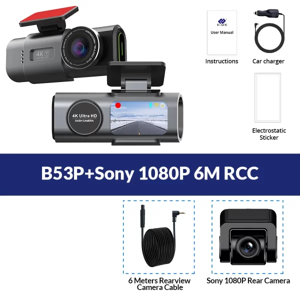 Dash Cam 4K GPS WIFI APP 24H Night Vision Mini Optional Rear Lens Dashcam Car DVR Video Recorder Camera For Car Black Box - Image 30