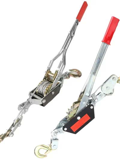 2T/4T Wire Rope Hand Power Puller Tighten Tool Mini Tightener Double Hook Lifting Tool Gear Winch Puller