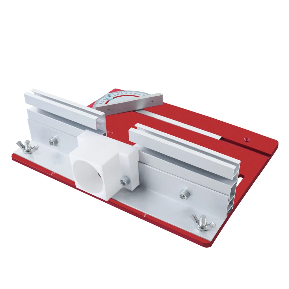 Woodworking Router Lift Kit - Aluminum Router Table Insert Plate W/ Miter Gauge Guide and Bracket for 65mm Diameter Motors - Image 16