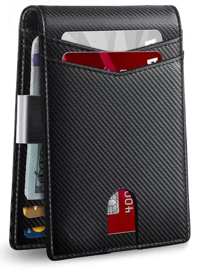 Rfid Carbon Fiber Luxury Men Wallets Money Bag Slim Thin Man Card Holder Wallet