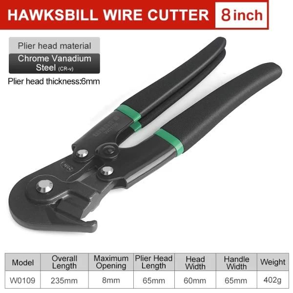 WYNN'S 8" Mini Bolt Cutter Spring Loaded Small Heavy Duty Wire Cable Cutter - Image 8