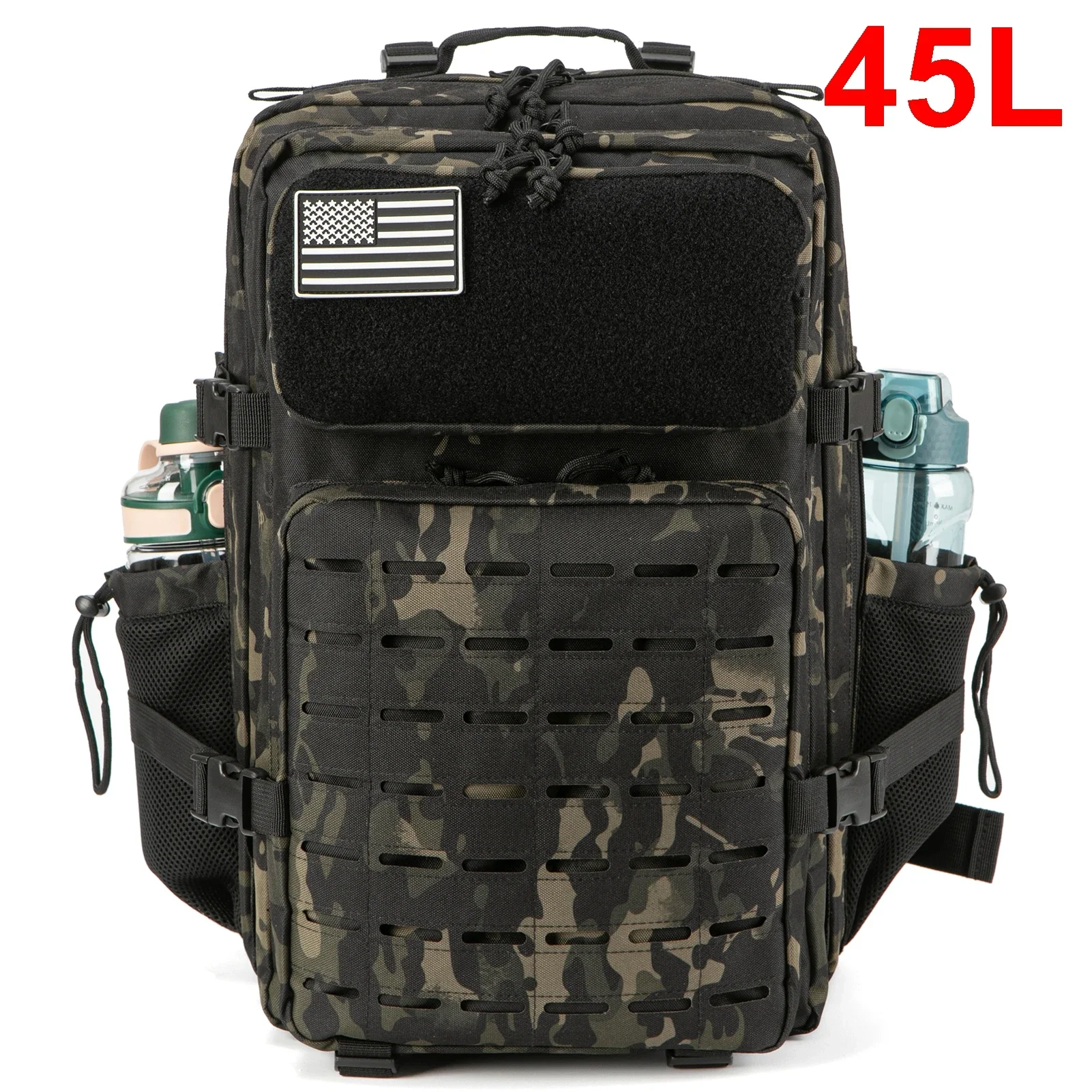 25L/45L Tactical Backpack for Men and Women Outdoor Survival Bug Out Bag Rucksack Hking with Bottle Holder - Image 7