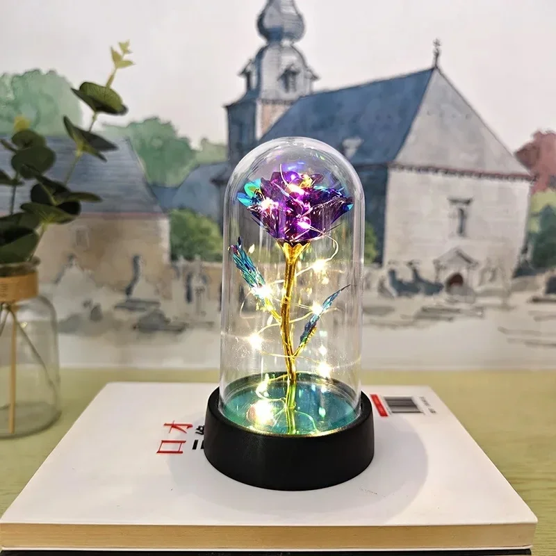 Artificial Rose Flowers Valentines Day Gift for Girlfriend Eternal Rose LED Light - Image 13