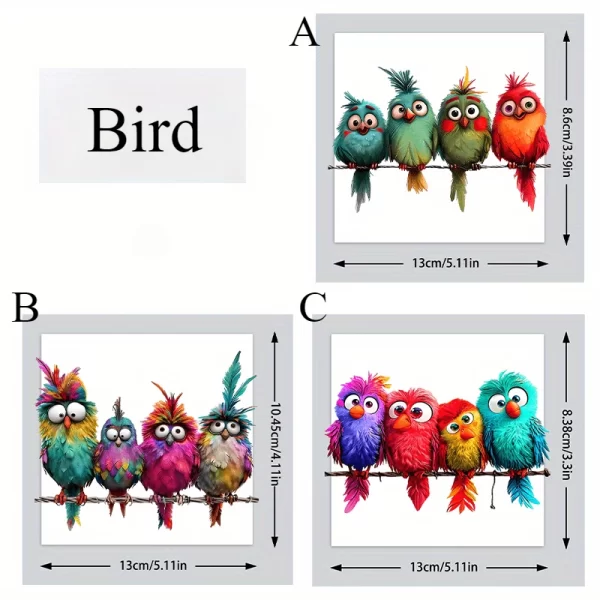 1PC Funny Bird Creative Glass Window Decorative Stickers for Windows Glass Wall Mirror - Image 3