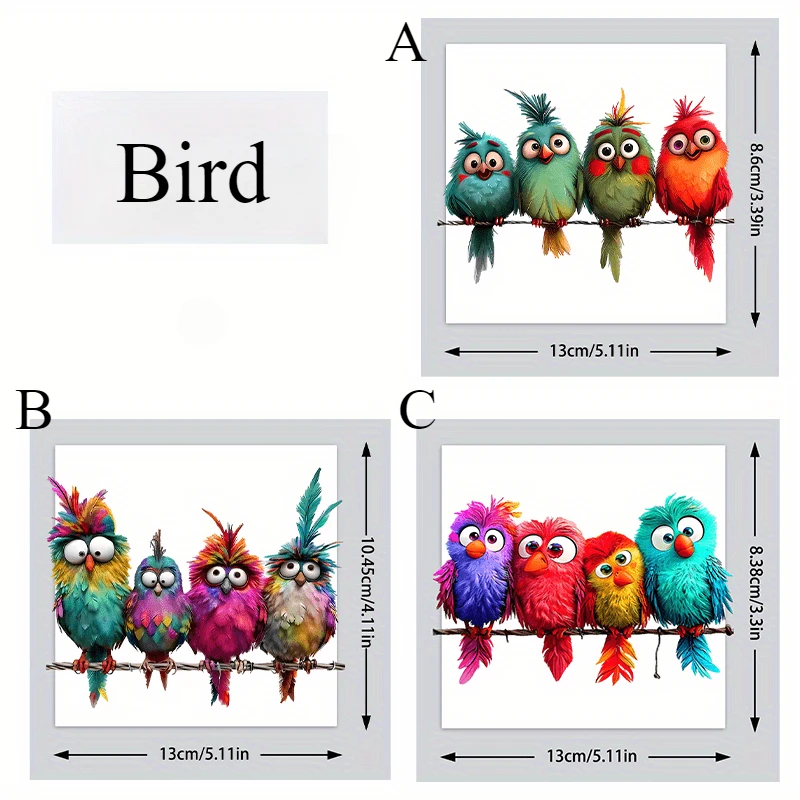 1PC Funny Bird Creative Glass Window Decorative Stickers for Windows Glass Wall Mirror - Image 3