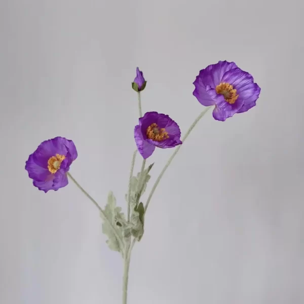 Artificial Flowers Fake Poppy Silk Flowers Long Stem Housewarming - Image 8