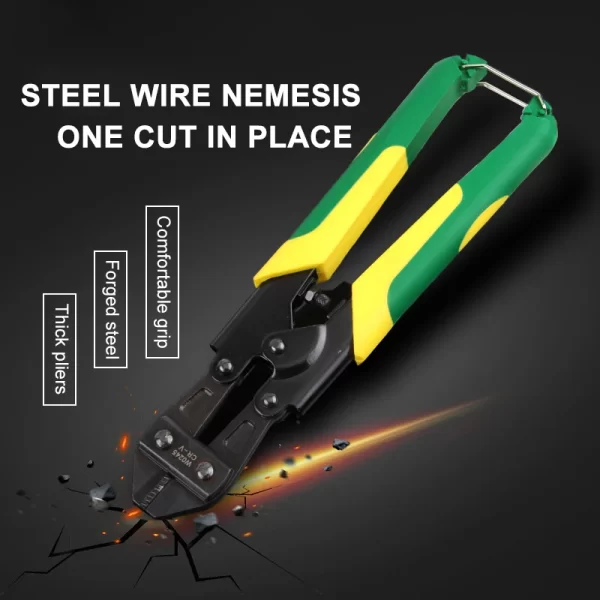 WYNN'S 8" Mini Bolt Cutter Spring Loaded Small Heavy Duty Wire Cable Cutter - Image 3