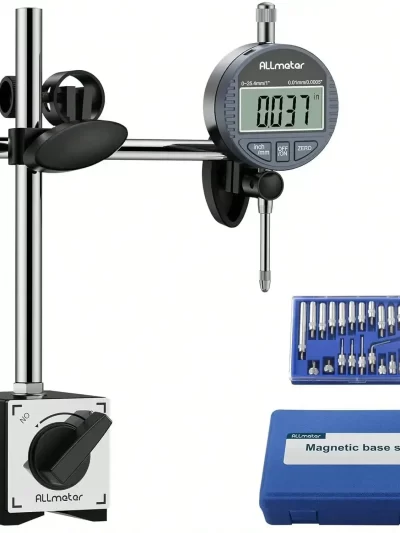 Digital Dial Indicator with Magnetic Base 0-1 Inch/25.4 mm  Conversion Auto Off Featured Measuring Tool With 22pcs Testing Tips