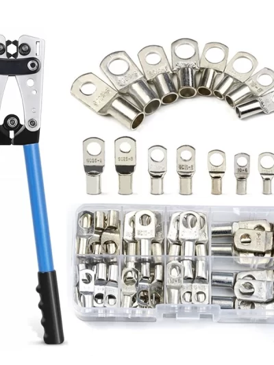 60pcs Assortment Car Auto Copper Ring Terminal Wire Crimp Connector Bare Cable Battery Terminals Soldered Connectors Kit HX-50B