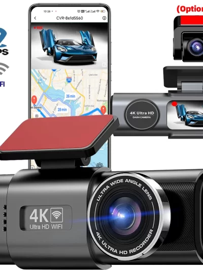 Dash Cam 4K GPS WIFI APP 24H Night Vision Mini Optional Rear Lens Dashcam Car DVR Video Recorder Camera For Car Black Box