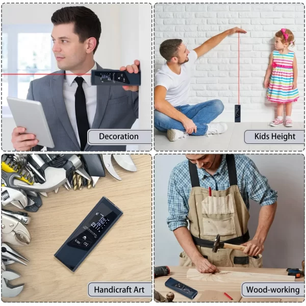 Mini Laser Rangefinder Digital Tape Measure Laser Ruler USB Charge Aluminum Alloy Fuselage Portable Digital Laser Distance Meter - Image 6