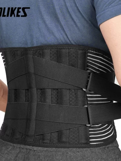 AOLIKES Lower Back Brace with 6 Stays Anti-skid Orthopedic lumbar Support Breathable Waist Support Belt