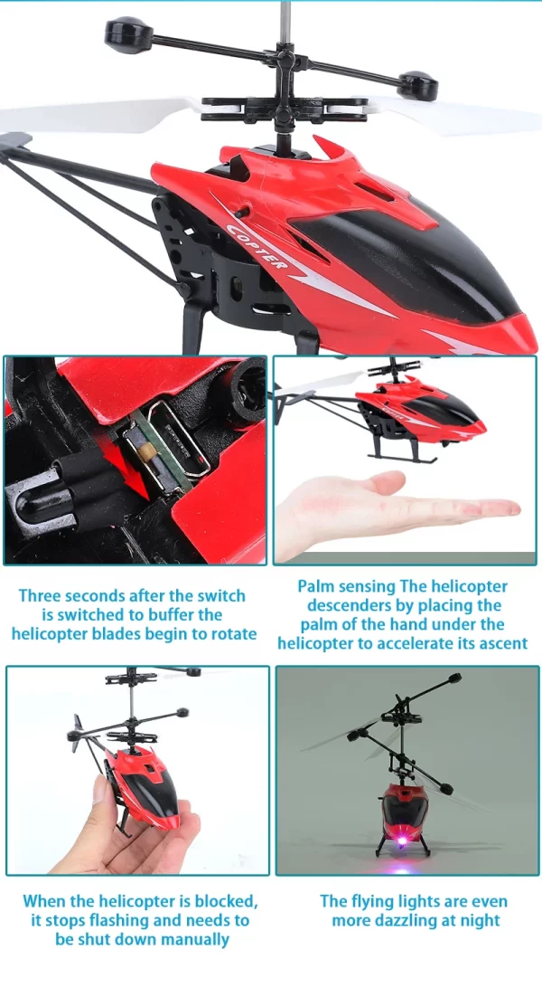 Rechargeable Mini RC Drone Remote Safe Fall-resistant RC Helicopters Drone(No remote control battery) - Image 12