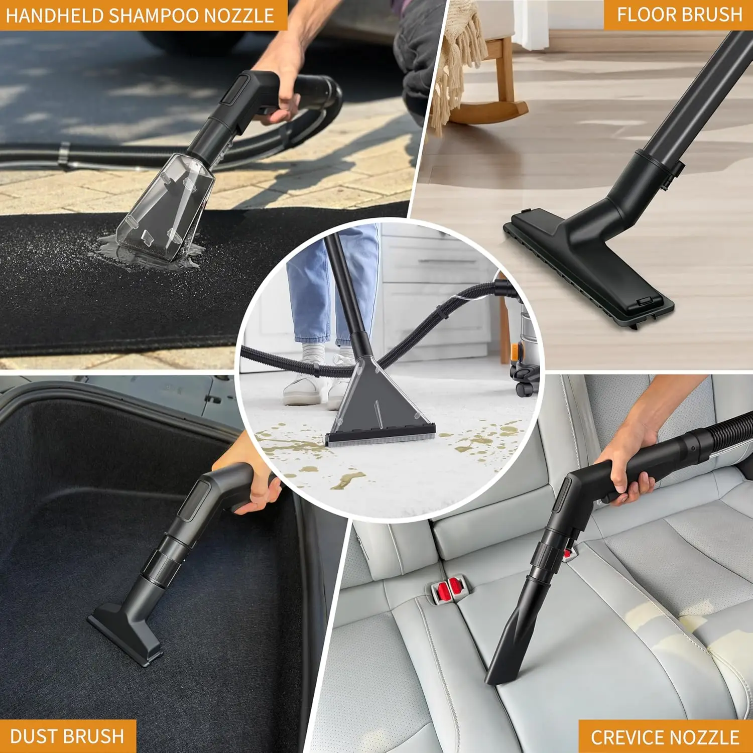 Shop Vacuum Wet and Dry, 6 Gallon 5.5 Peak HP, 3 in 1 Wet/Dry/Upholstery Shop Vac - Image 6