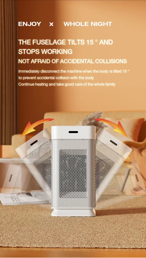 Portable PTC ceramic electric heater with multi-stage adjustment, silent, small household fan - Image 16