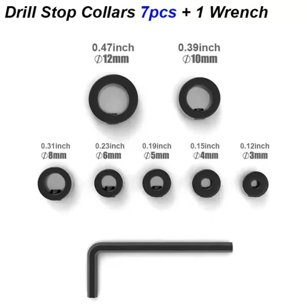 Steel Drill Stop Collar Kit - Metric Adjustable Depth Limiter Rings - Image 9