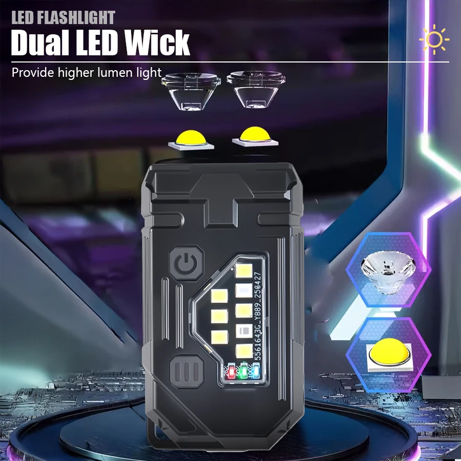 XIWANGFIRE Super Bright Pocket Torch Light LED Multifunctional Linterna Magnetic COB EDC Mini Keychain Flashlight Rechargeable - Image 36