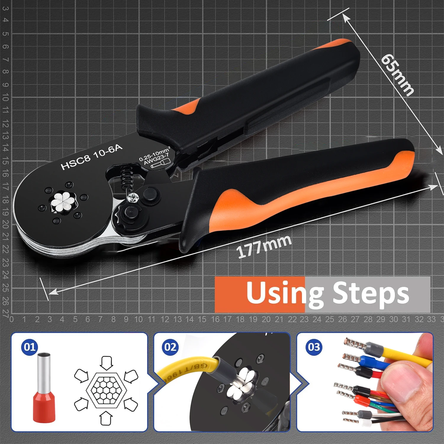 Crimping Pliers Ferrule Sleeves Tubular Terminal Tools HSC8 6-4 10-6 16-6 Wire Crimper Household Electrical Sets Terminal - Image 2
