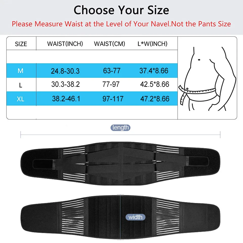 AOLIKES Lower Back Brace with 6 Stays Anti-skid Orthopedic lumbar Support Breathable Waist Support Belt - Image 2