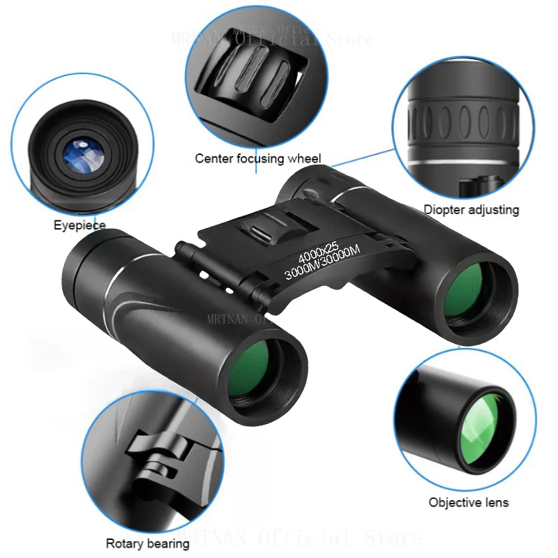 4000X25 HD Portable Powerful Binoculars Monocular Long Range BAK4 Telescope Folding Optics - Image 11