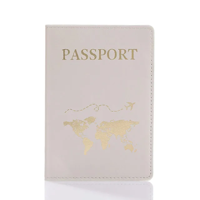 Lover The World Map Passport Cover Hot Stamping Simple Plane Women Men Travel Passport Case - Image 15