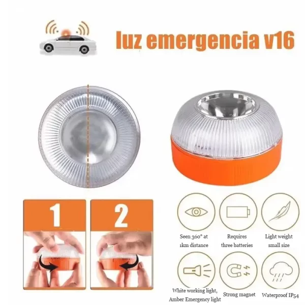 Led Car Emergency Light V16 Flashing Light Magnetic Induction Road Accident Light Portable Strobe Warning Light - Image 14