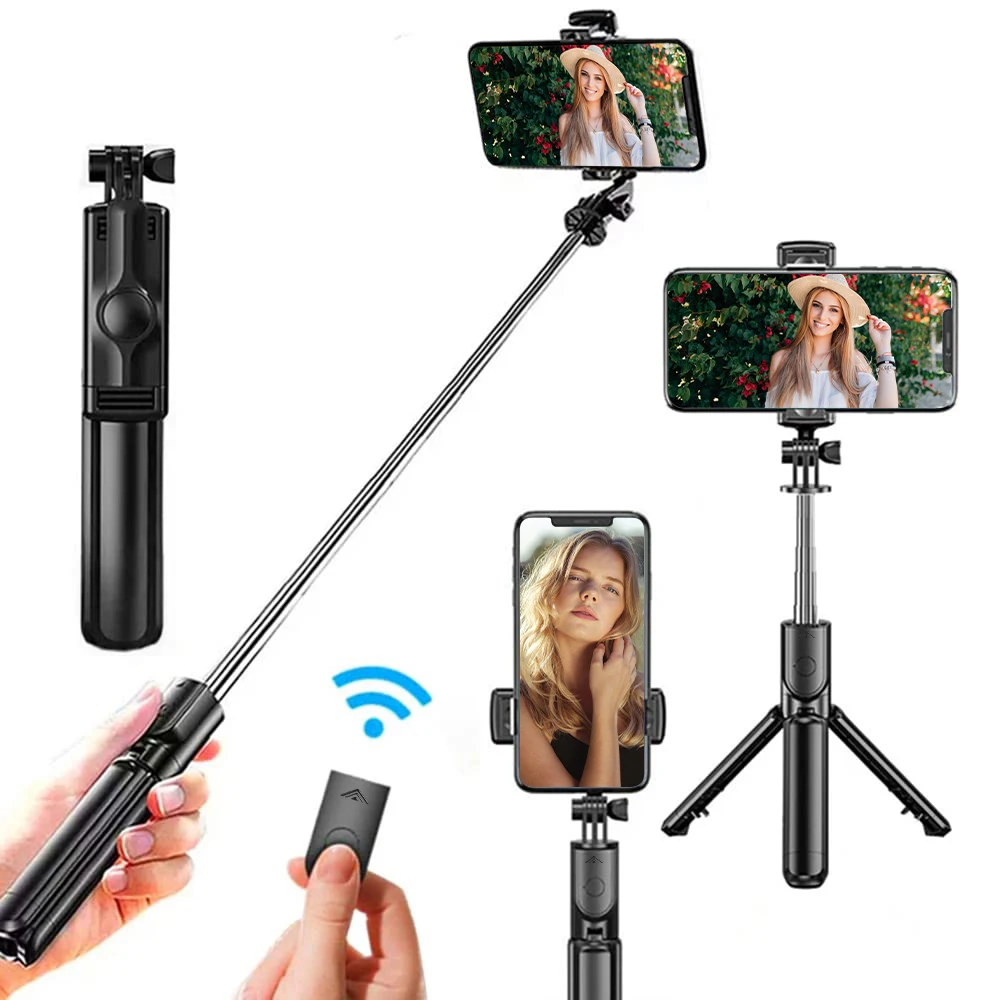 Portable Wireless Selfie Stick Extendable Tripod Stand With Bluetooth Remote for iPhone Android Vlog Live Streaming Bracket - Image 2