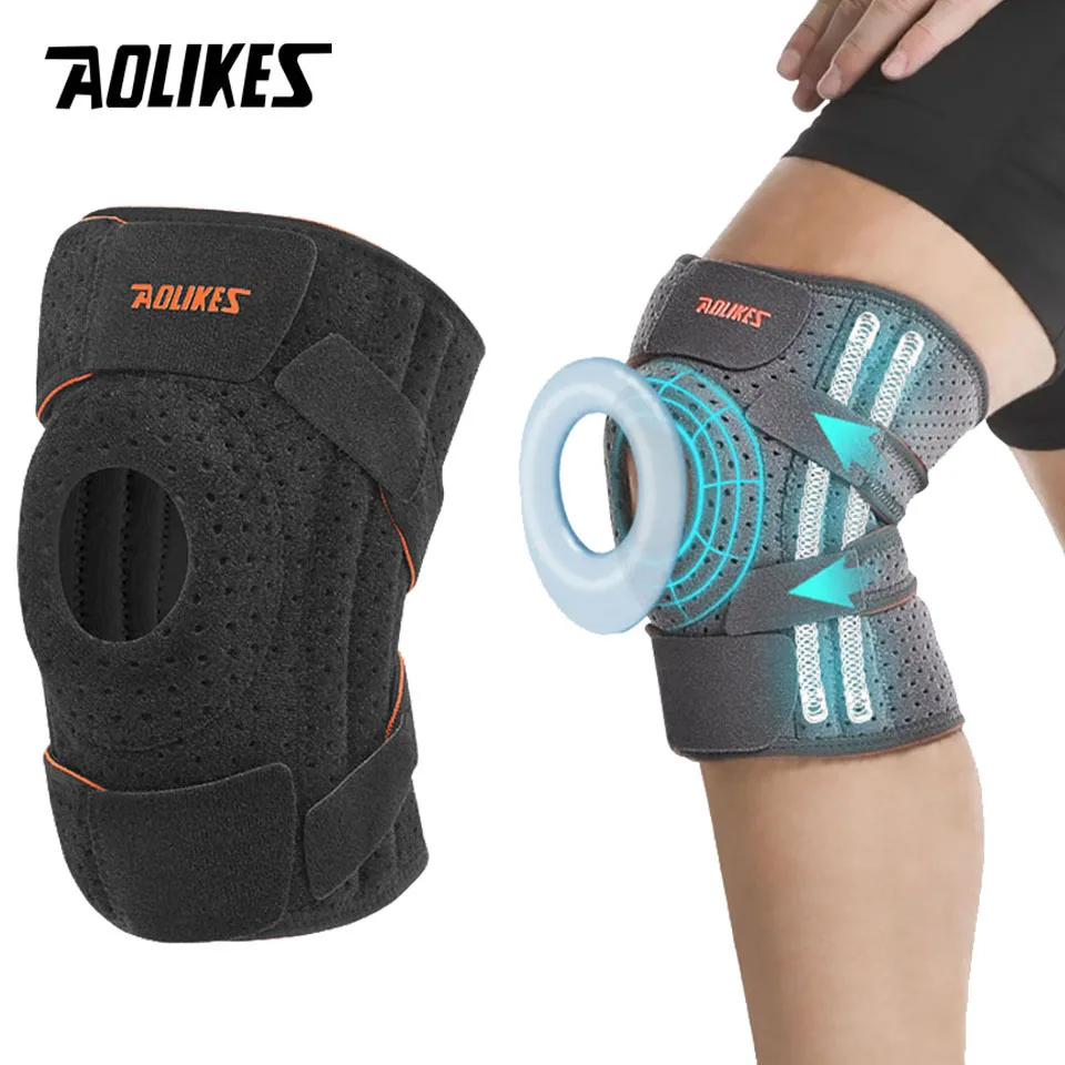 AOLIKES 1PCS NEW Knee Brace with Side Stabilizers & Patella Gel Pads,Knee Support