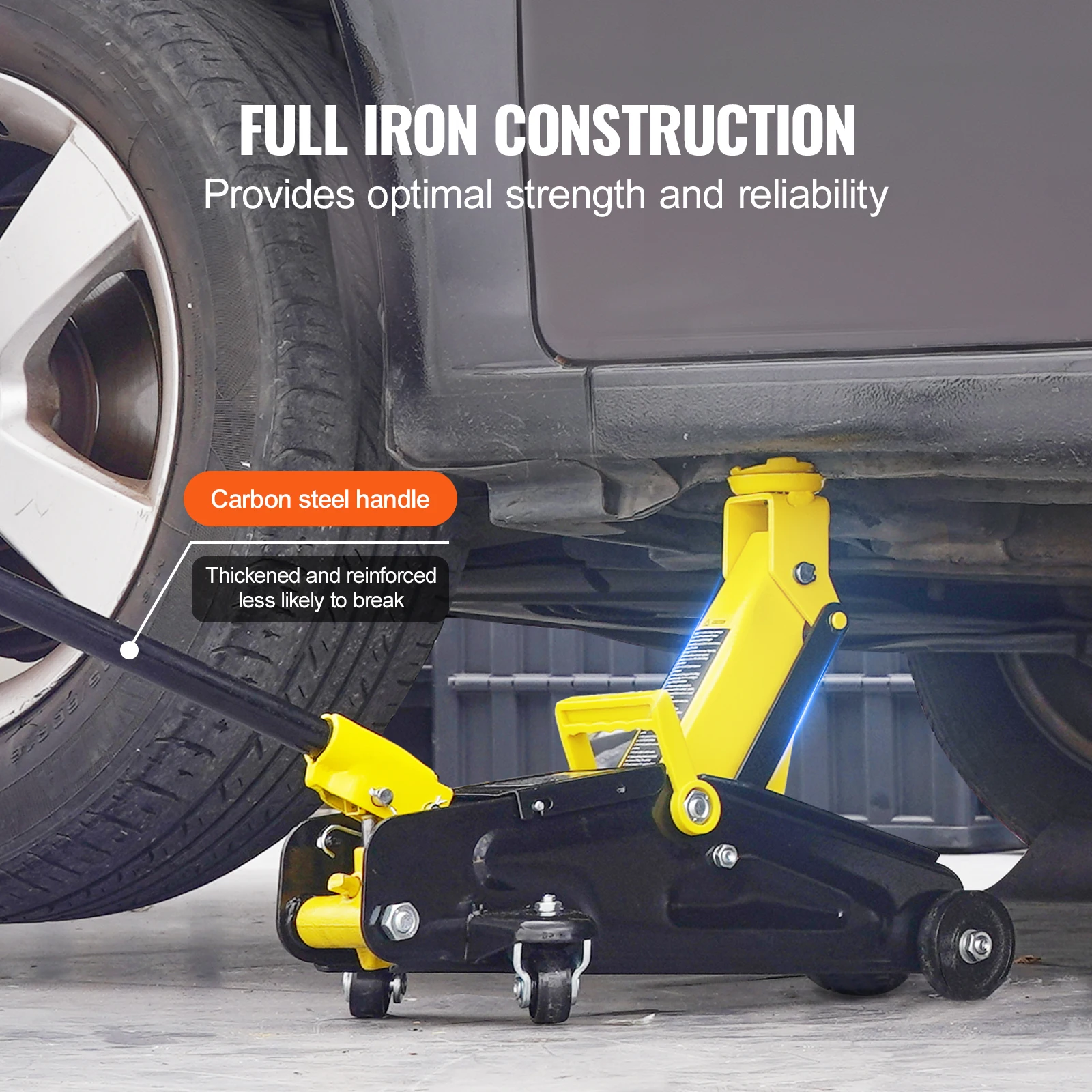 SucceBuy Low Profile Floor Jack 2 Ton Heavy Duty Iron Hydraulic Racing Floor Jack - Image 5