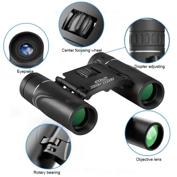 4000X25 HD Portable Powerful Binoculars Monocular Long Range BAK4 Telescope Folding Optics - Image 6