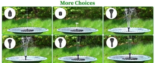 1W/1.5W/2.5W Outdoor Solar Fountain Suitable for Garden Pond Solar Fountain Pump Kit with 6 Nozzles - Image 19
