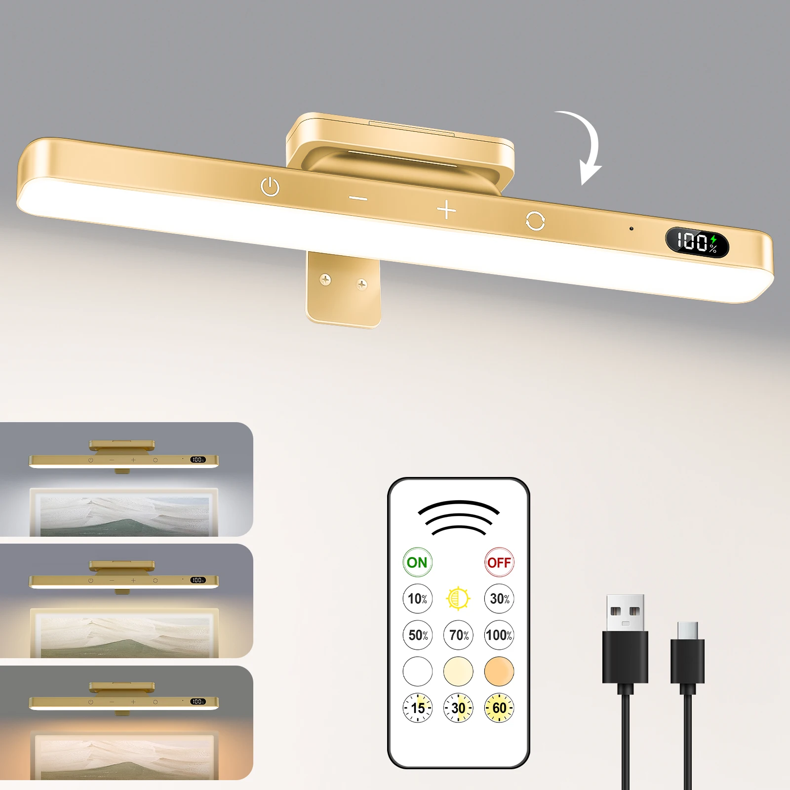 WILLED Touch Table Lamp Magnetic Desk Lamp Bulit-in 2500mAh Battery Rechargeable - Image 7