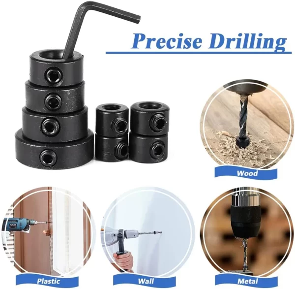 Steel Drill Stop Collar Kit - Metric Adjustable Depth Limiter Rings - Image 26