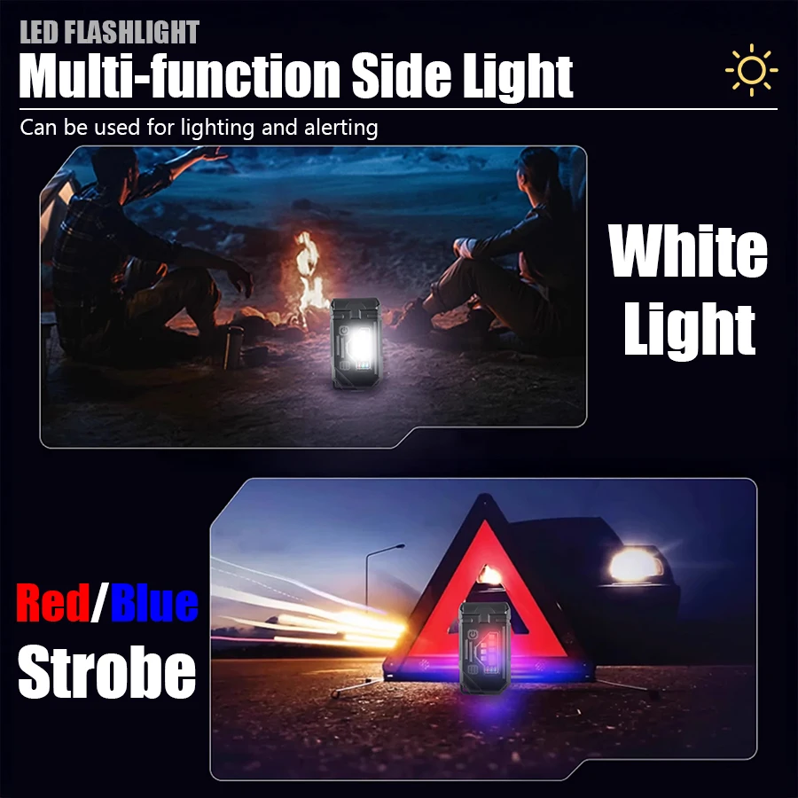 XIWANGFIRE Super Bright Pocket Torch Light LED Multifunctional Linterna Magnetic COB EDC Mini Keychain Flashlight Rechargeable - Image 38